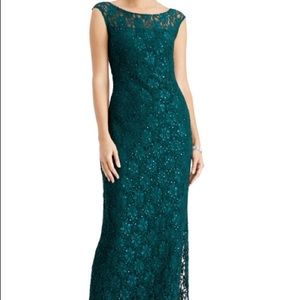 Connected Apparel Lace Sequin Gown
